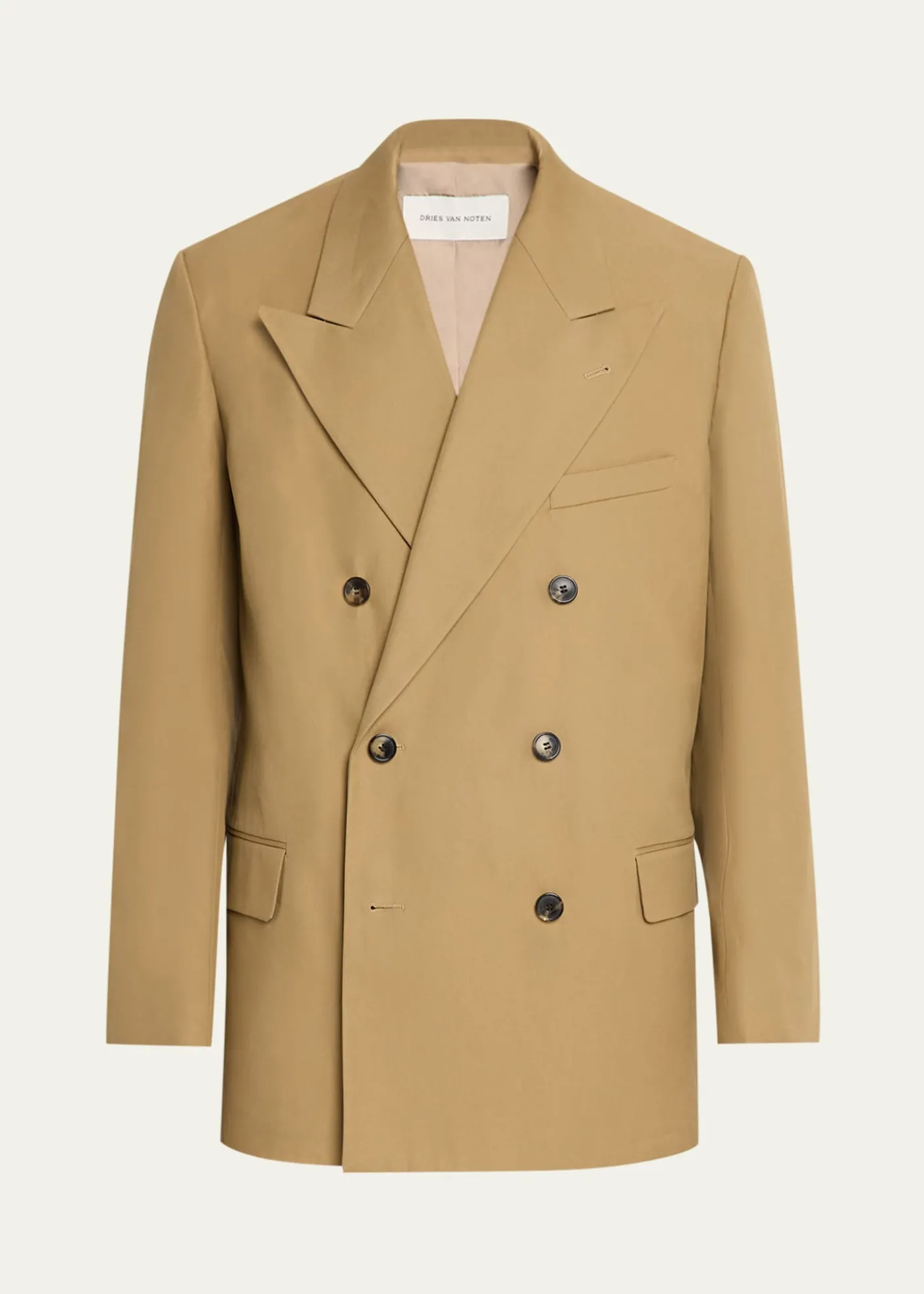 Dries Van NotenMen's Cotton Peak Lapel Double-Breasted Sport Coat