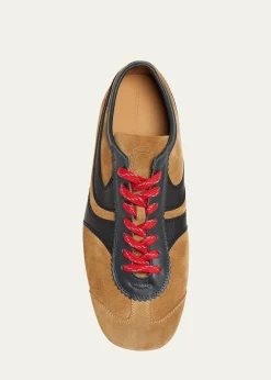 Dries Van NotenMen's Suede and Leather Low-Top Sneakers