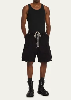 DRKSHDW RICK OWENSMen's Heavy Cotton Drawstring Cargo Shorts