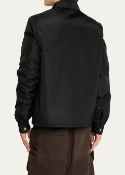 DRKSHDW RICK OWENSMen's Nylon Hidden-Zip Front Shirt Jacket