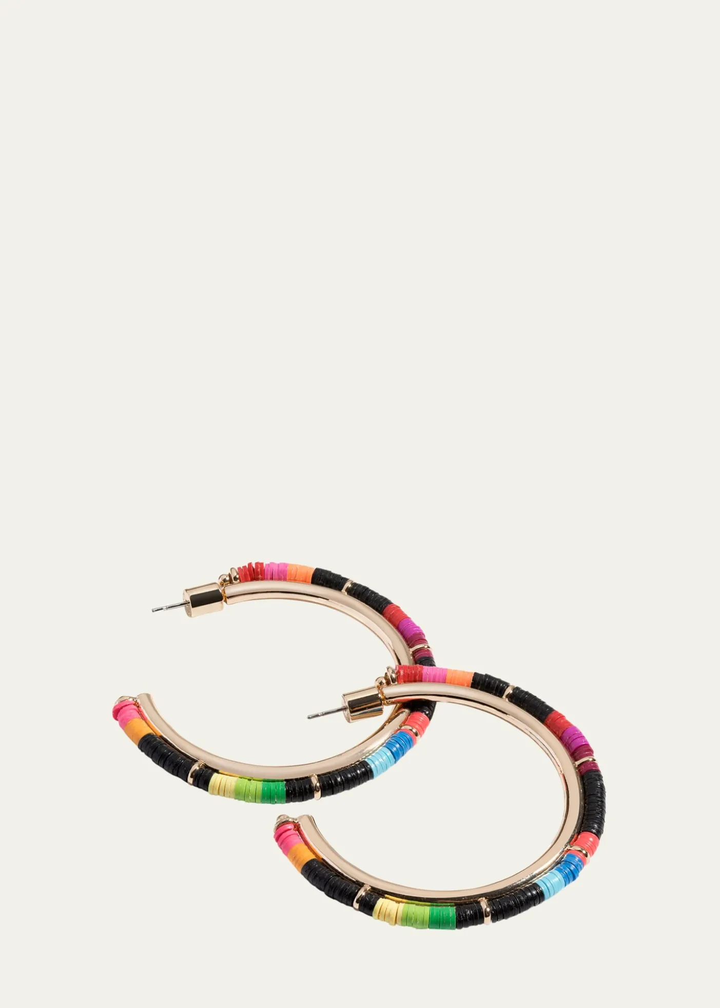 Elsie FriedaMini Anguilla Hoop Earrings with Heishi Beads