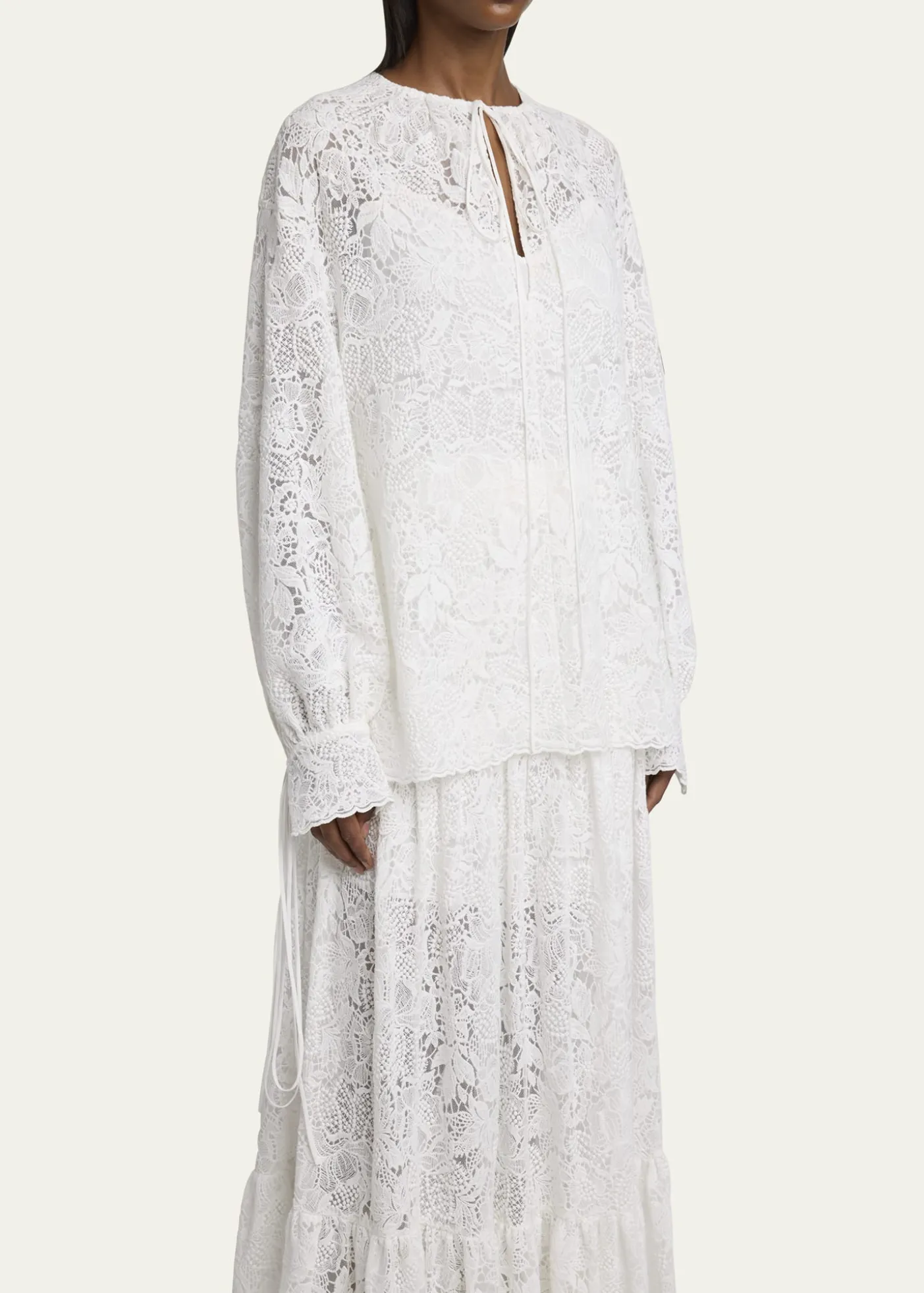 ErdemFloral Lace Drawstring Blouse