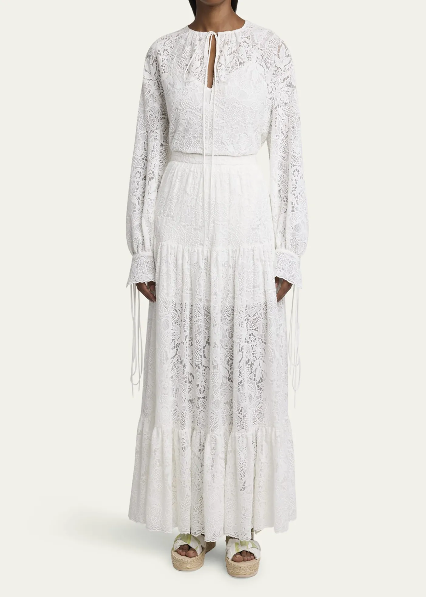 ErdemTiered Floral Lace Skirt