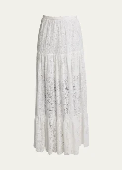 ErdemTiered Floral Lace Skirt