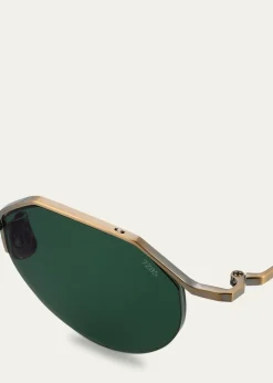 EyevanMen's 185 Titanium Oval Sunglasses