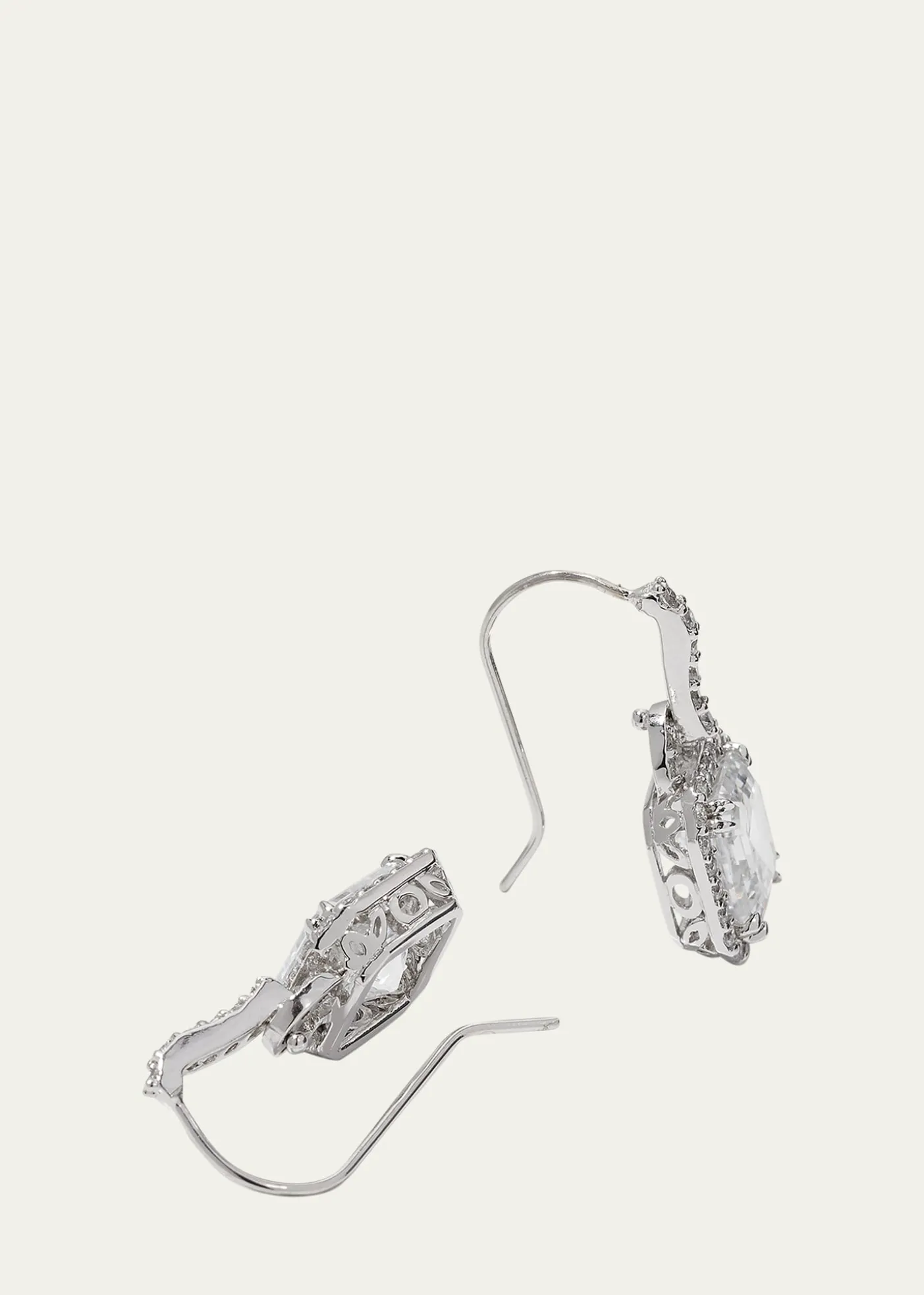 Fantasia by DeSerio3.5ct Asscher Cut Cubic Zirconia Earrings
