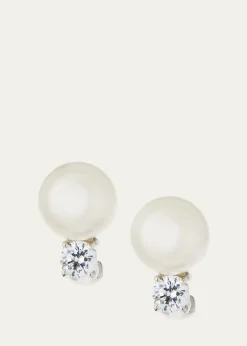 Fantasia by DeSerio10mm Pearly Bead & Crystal Stud Earrings