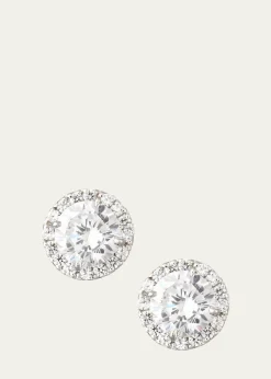Fantasia by DeSerioSterling Silver 1.5ct Pave Stud Earrings