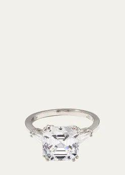Fantasia by DeSerio4.5 TCW 14k White Gold Asscher Cubic Zirconia Ring