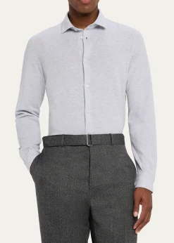 FedeliMen's Heathered Pique Sport Shirt