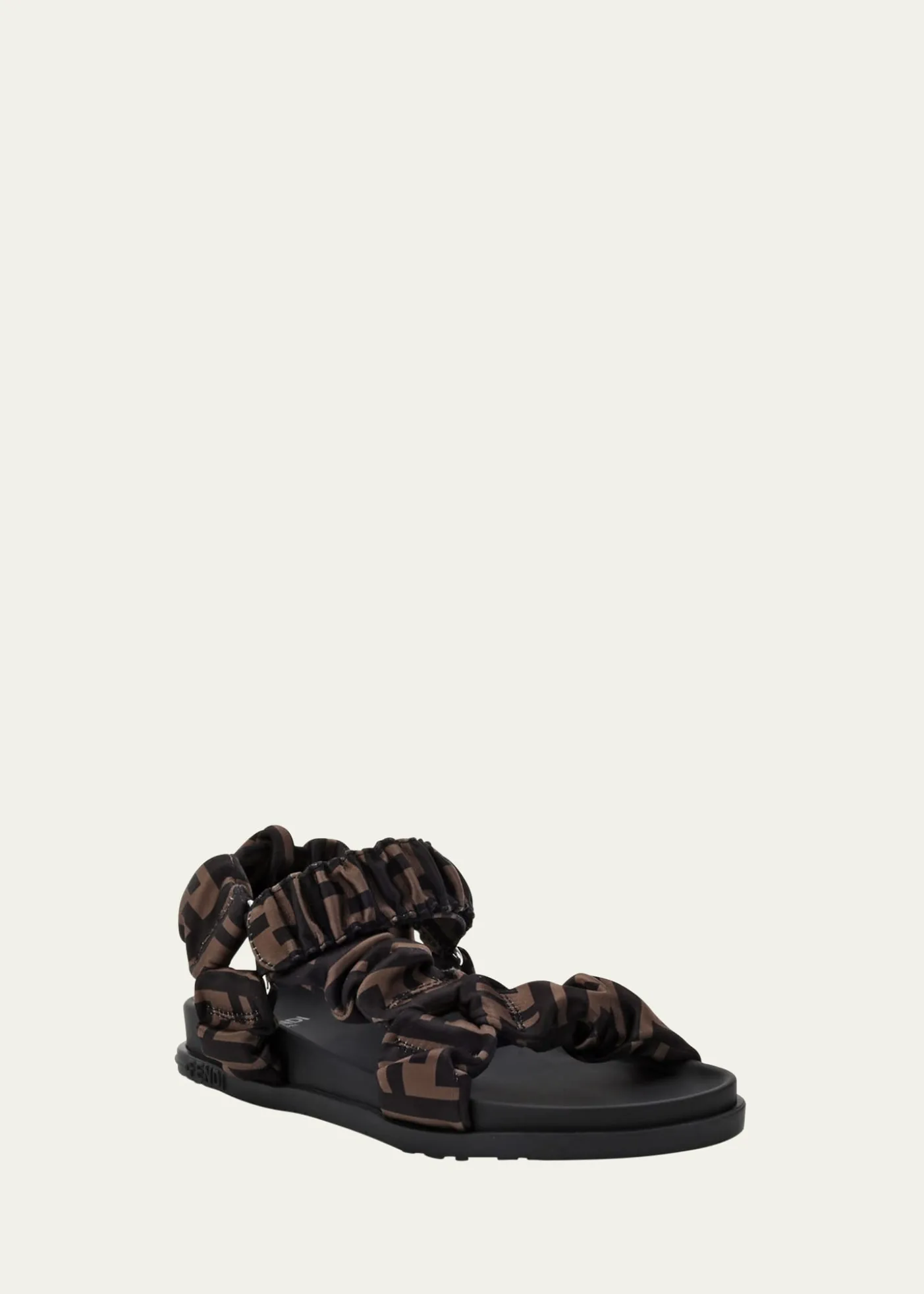 Fendi Girl's Ruched Logo Hiking Sporty Sandals, Baby