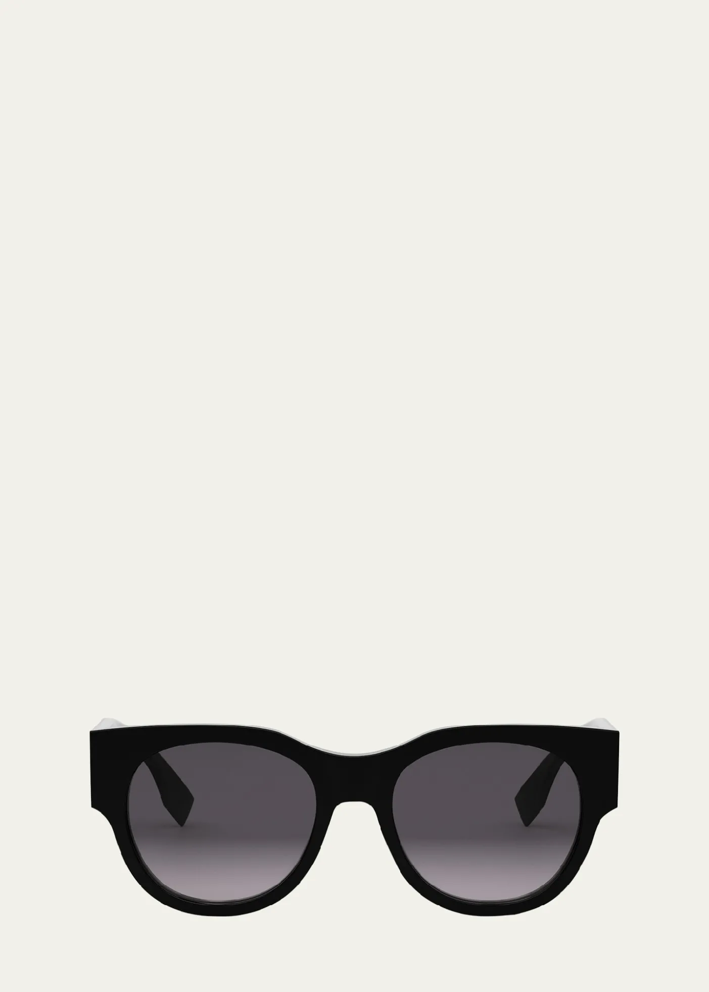 FendiBaguette Logo Round Acetate Sunglasses