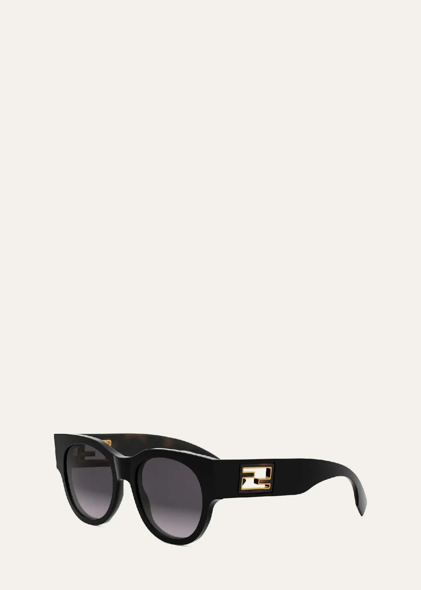FendiBaguette Logo Round Acetate Sunglasses