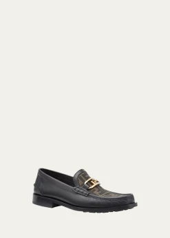 FendiMen's FF O'Lock Leather Loafers
