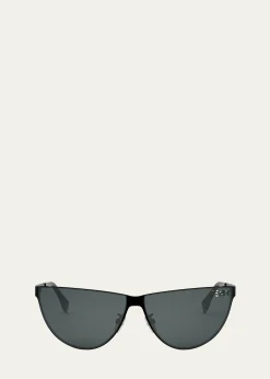 FendiMen's Logo Cutout Metal Cat-Eye Sunglasses