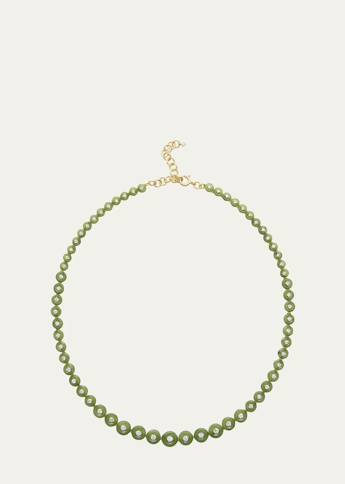 Fernando Jorge18K Yellow Gold Surrounding Small Necklace with Diamonds and Jade
