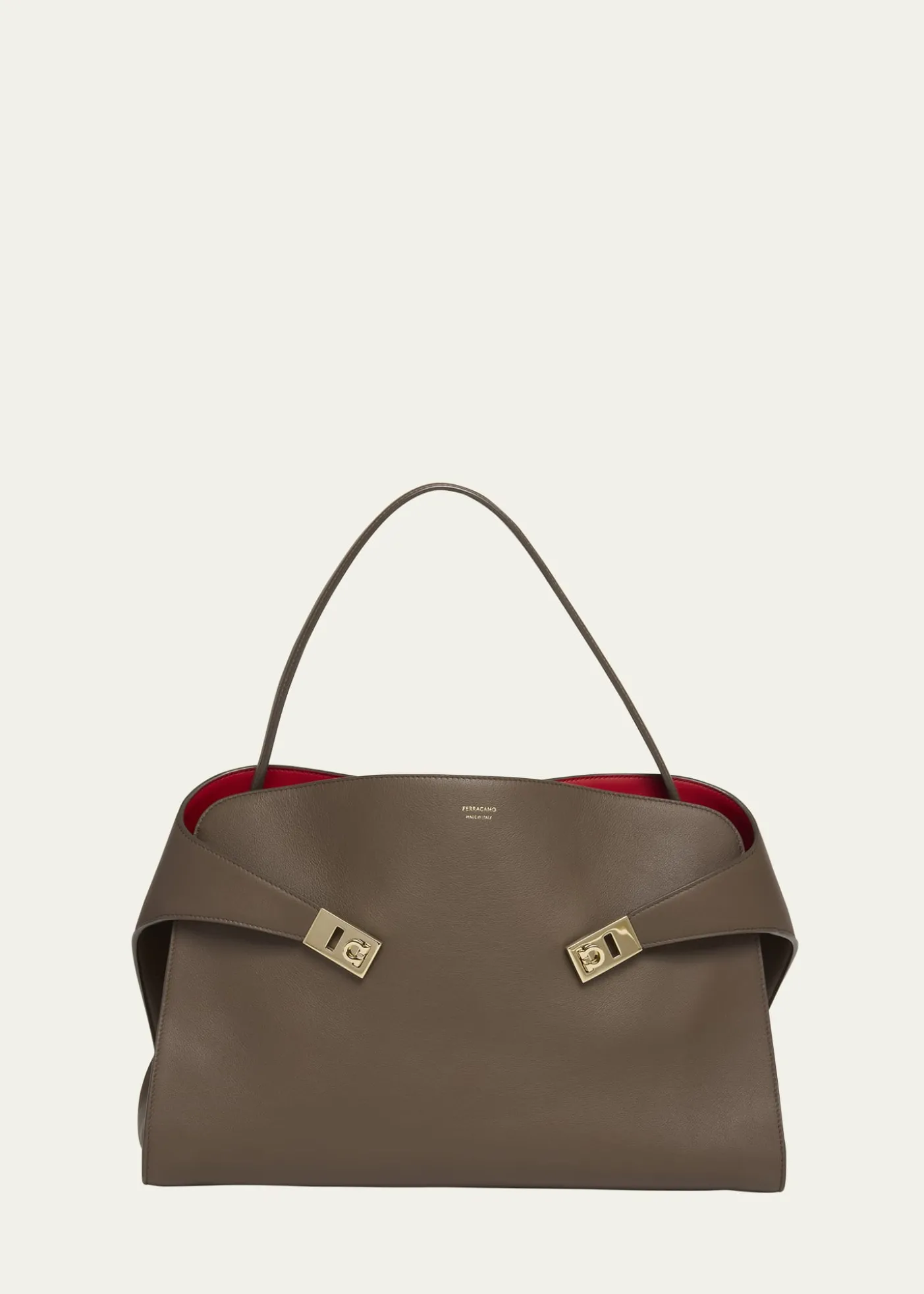 FerragamoLarge Hug Soft Bicolor Shoulder Bag