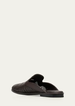 FerragamoMen's Double-Stitched Leather Slide Mules