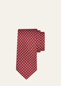 FerragamoMen's Geometric Silk and Wool Tie