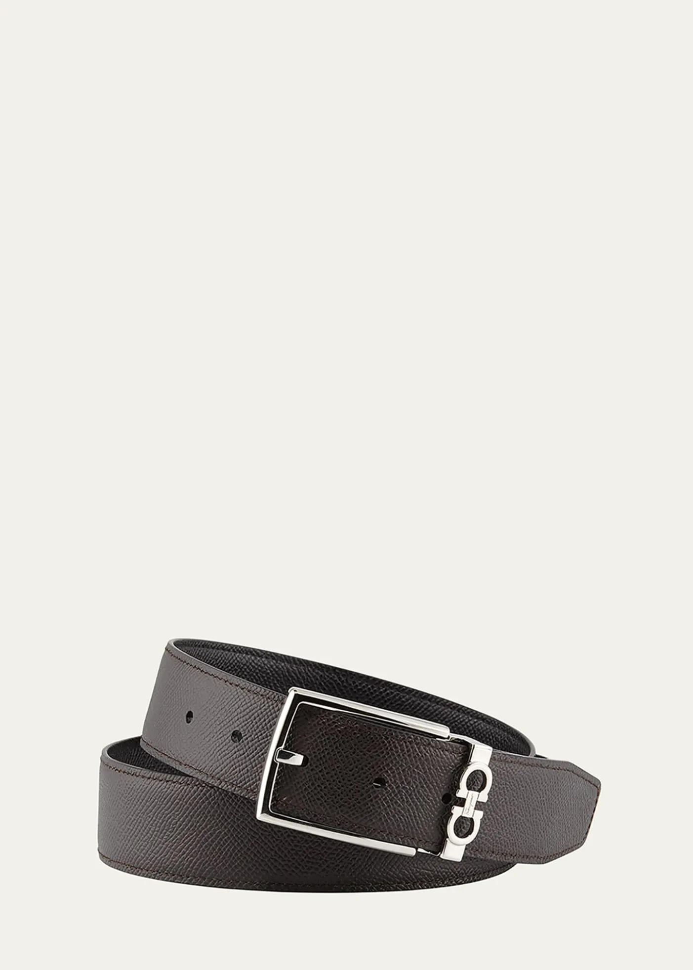 FerragamoMen's Reversible Textured Leather Belt with Classic Buckle