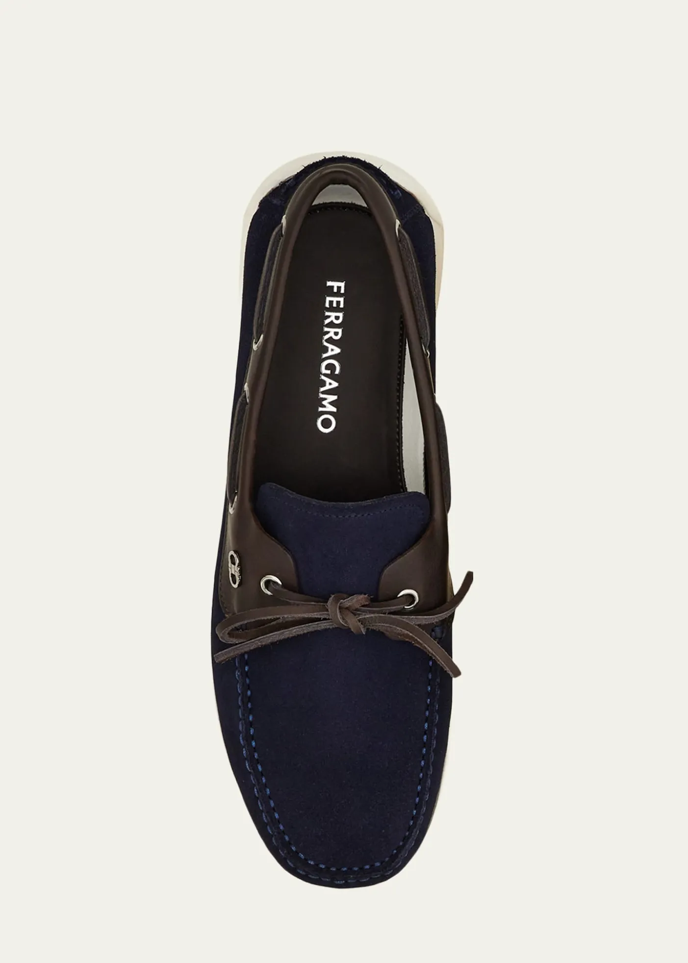 FerragamoMen's Bahia Suede Leather-Trim Boat Shoes
