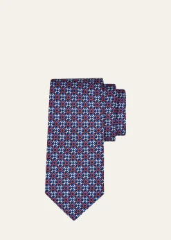 FerragamoMen's Check Silk and Wool Tie