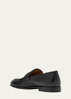 FerragamoMen's Desio Gancio Ornament Grained Leather Penny Loafers