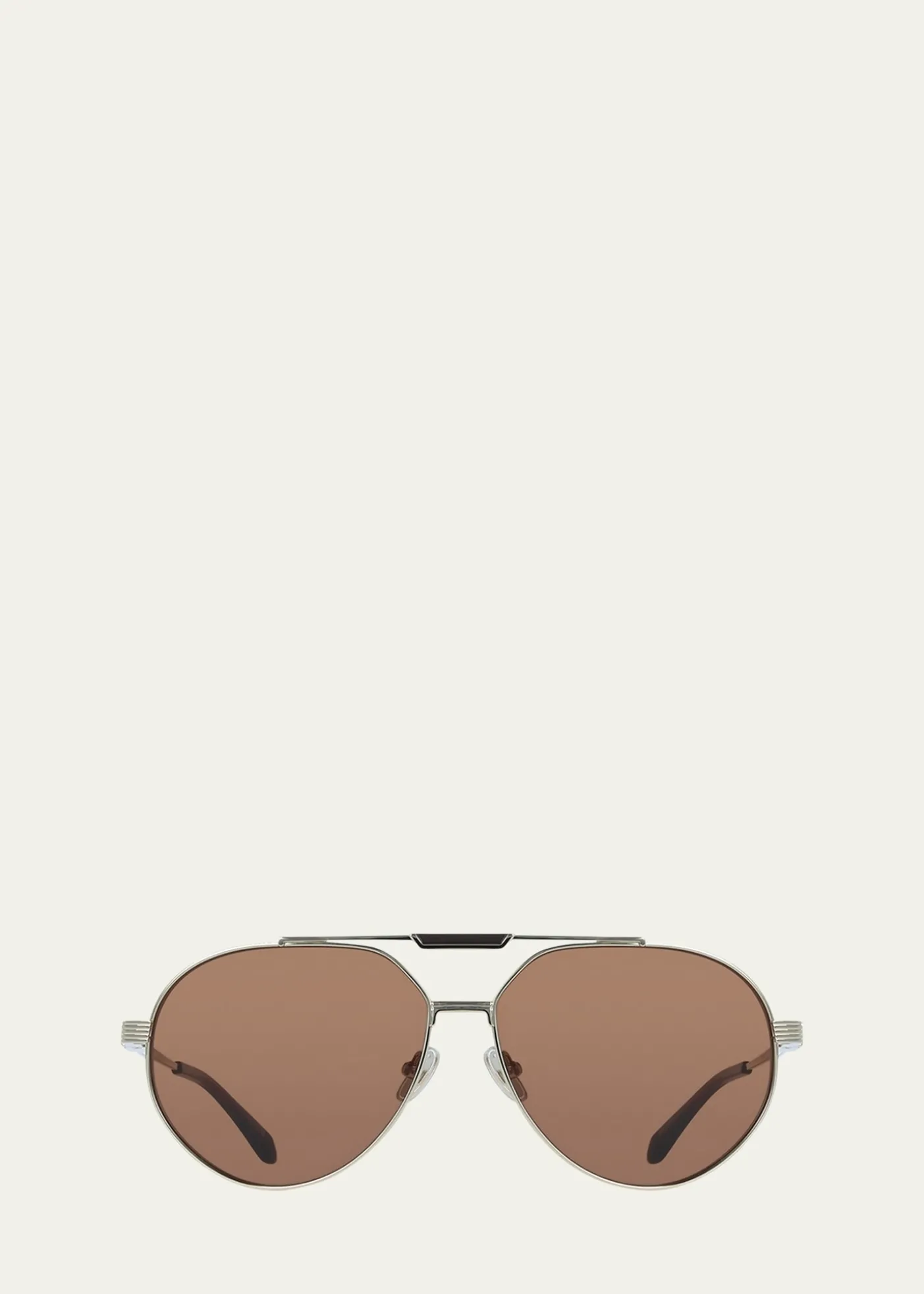 FerragamoMen's Gancino Titanium Aviator Sunglasses