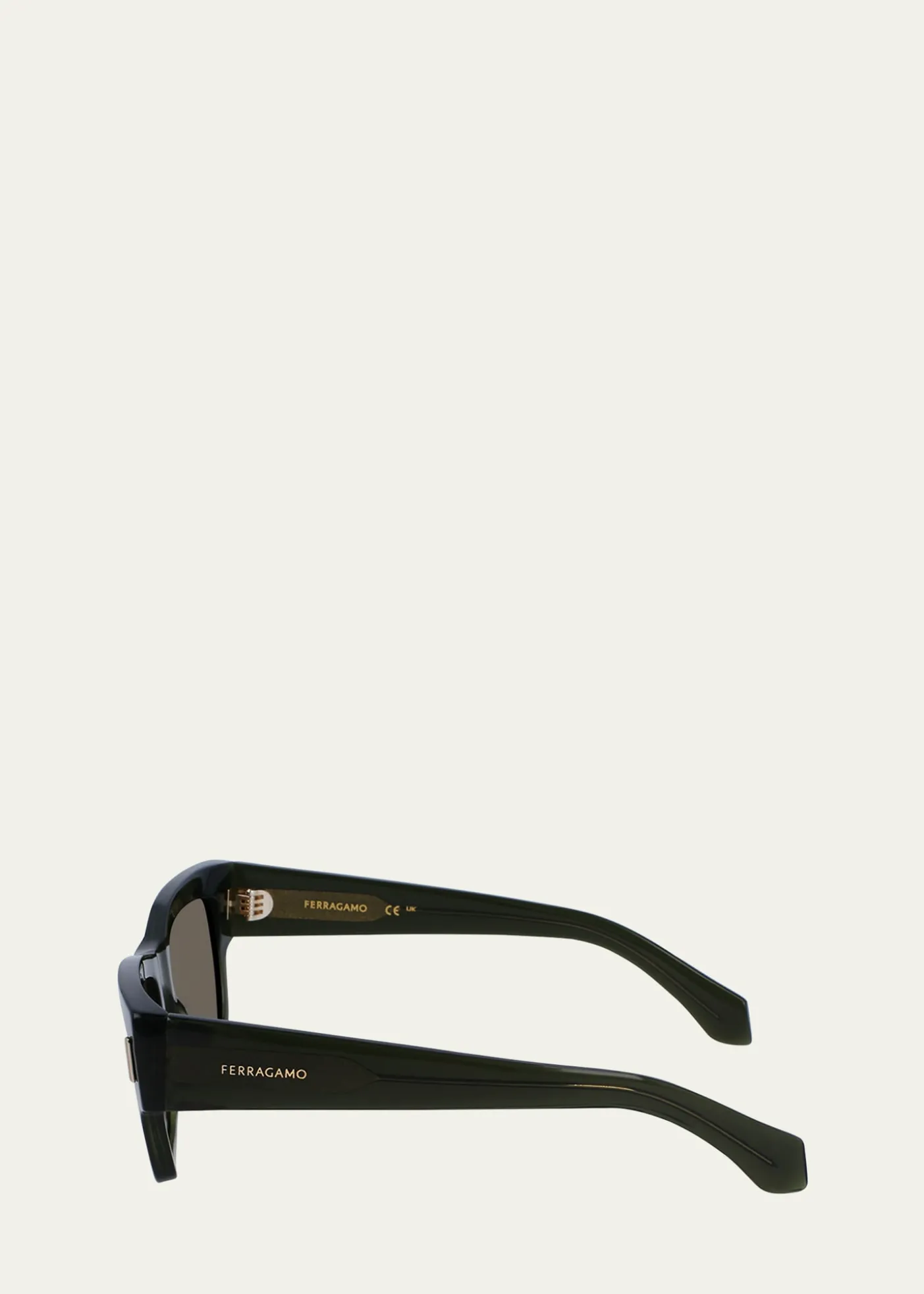 FerragamoMen's Rivets Acetate Rectangle Sunglasses, 53mm