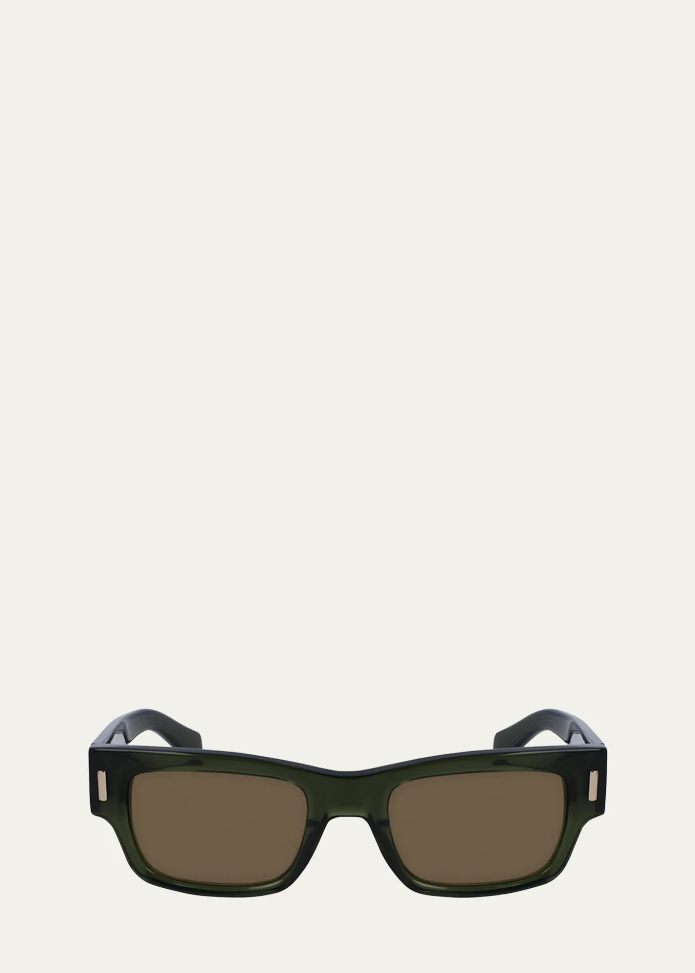 FerragamoMen's Rivets Acetate Rectangle Sunglasses, 53mm
