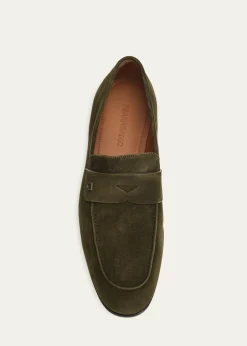 FerragamoMen's Suede Micro-Gancio Penny Loafers