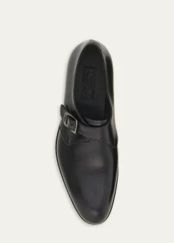 FerragamoMen's Sullivan Tramezza Leather Monk-Strap Loafers