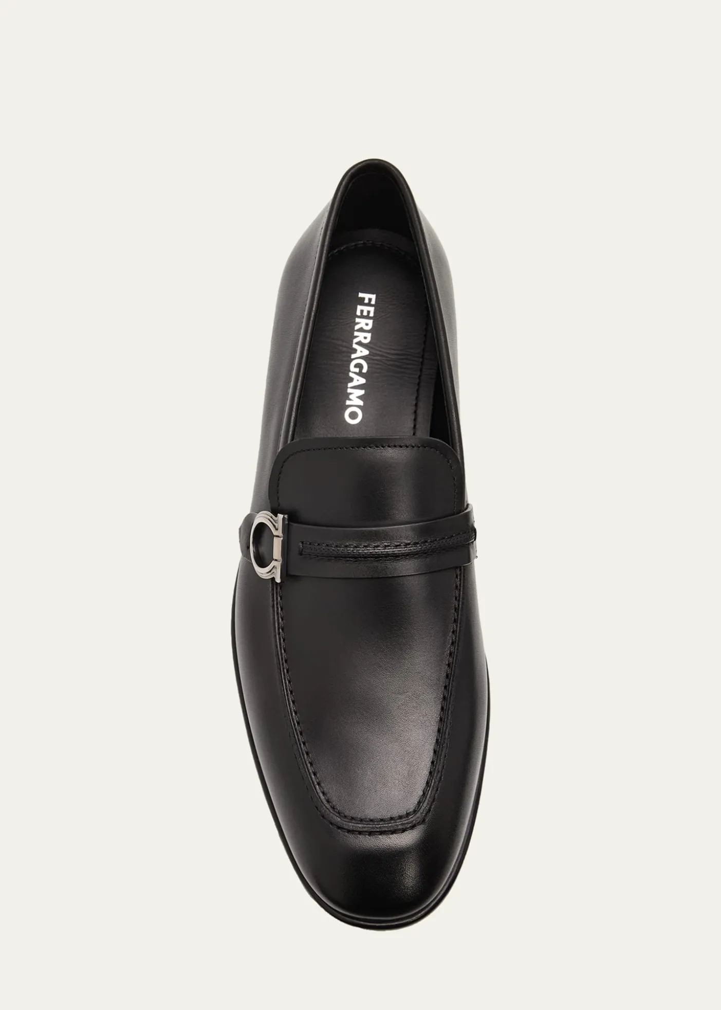 FerragamoMen's Terence Calfskin Gancini Saddle-Strap Loafers