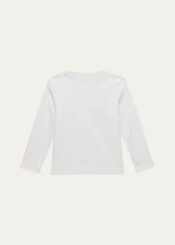 Florence EisemanGirl's Flower Applique Cotton Cardigan, Size 3M-7