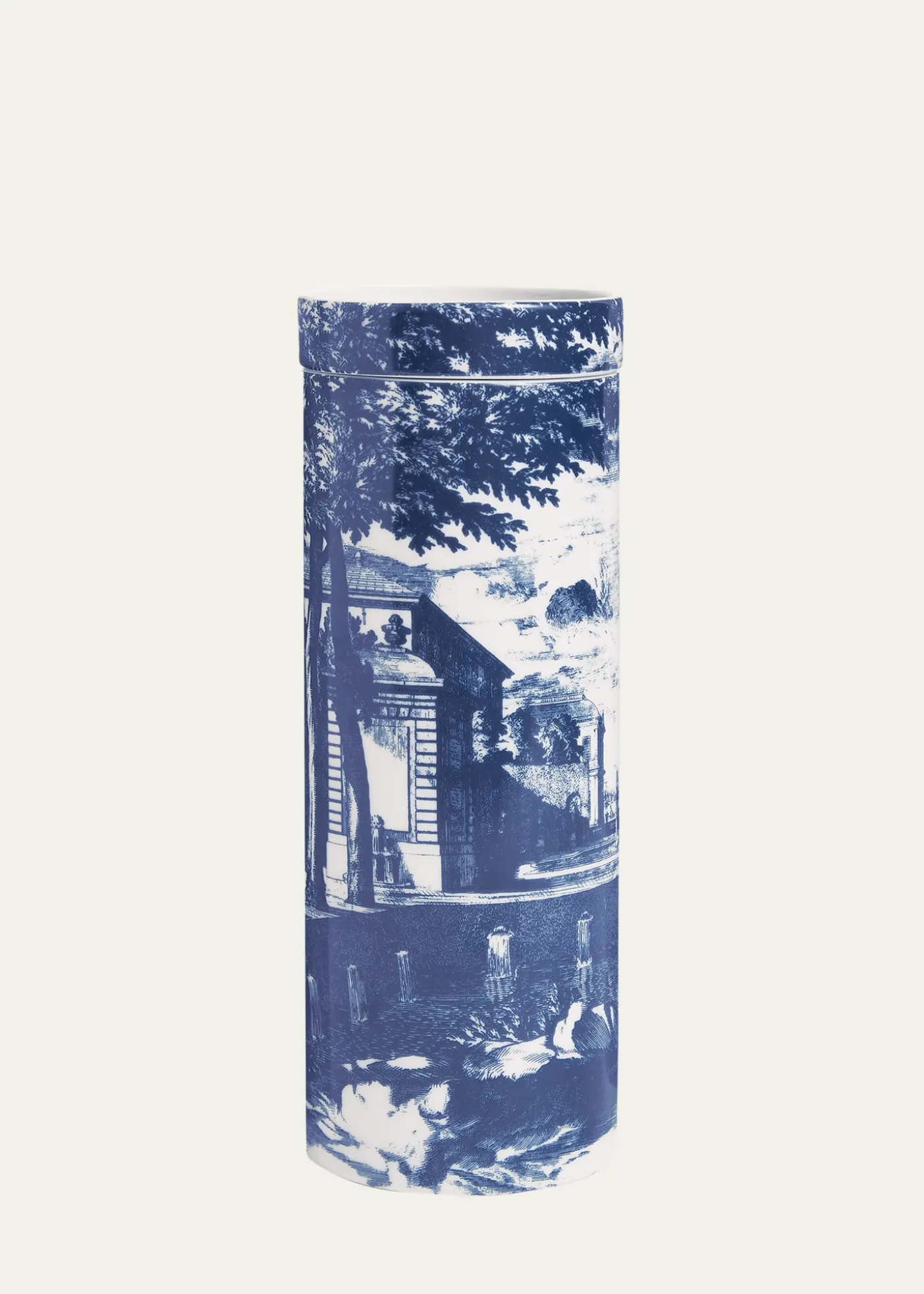 FornasettiScented Tower Candle Blue & White/Giardino Settecentesco