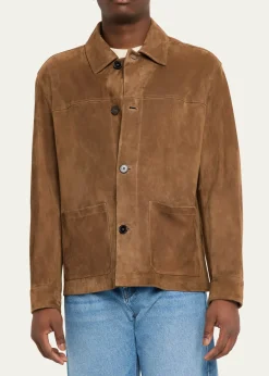 FRAMEMen's Suede Chore Coat
