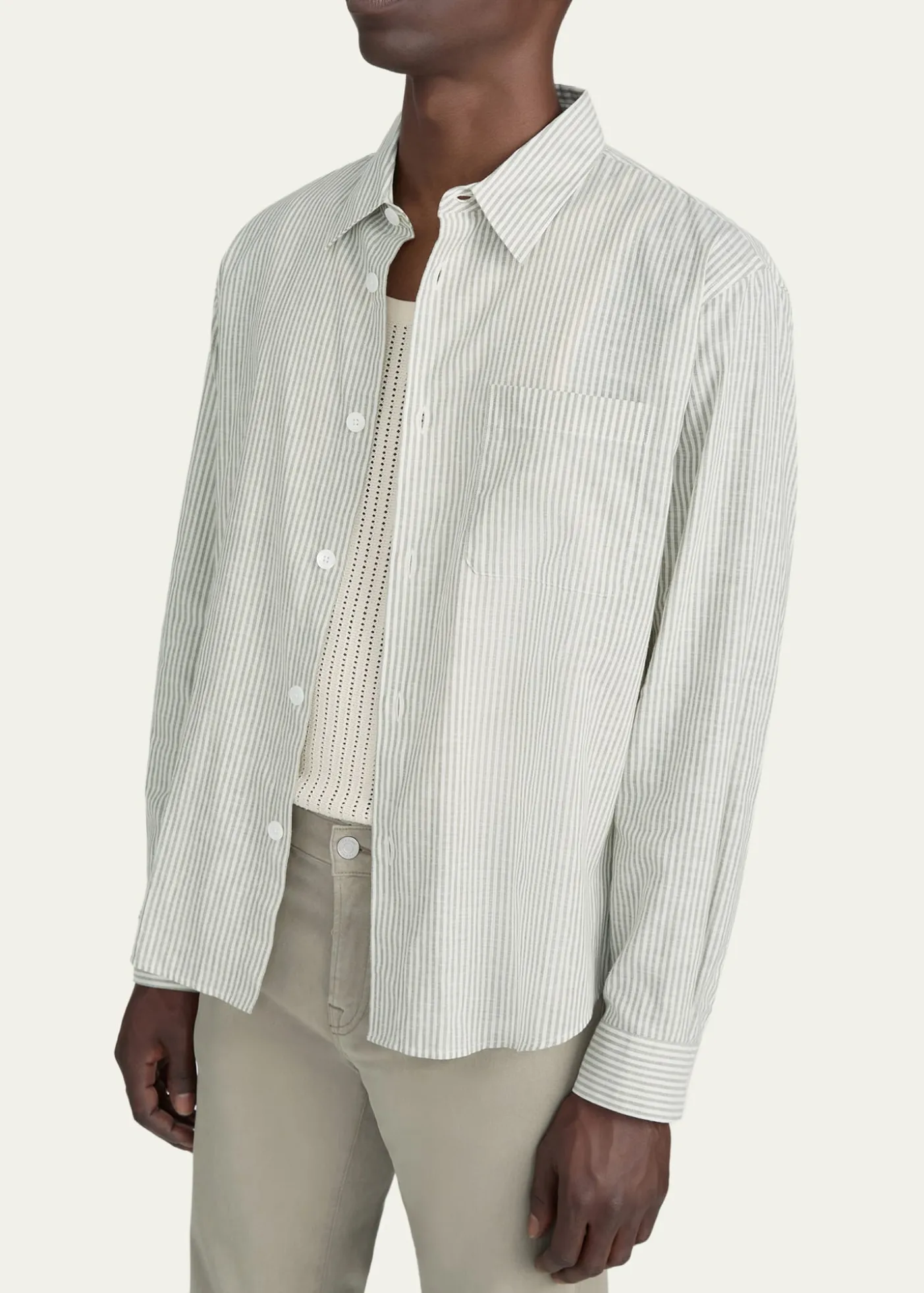 FRAMEMen's Striped Tencel-Blend Button-Down Shirt
