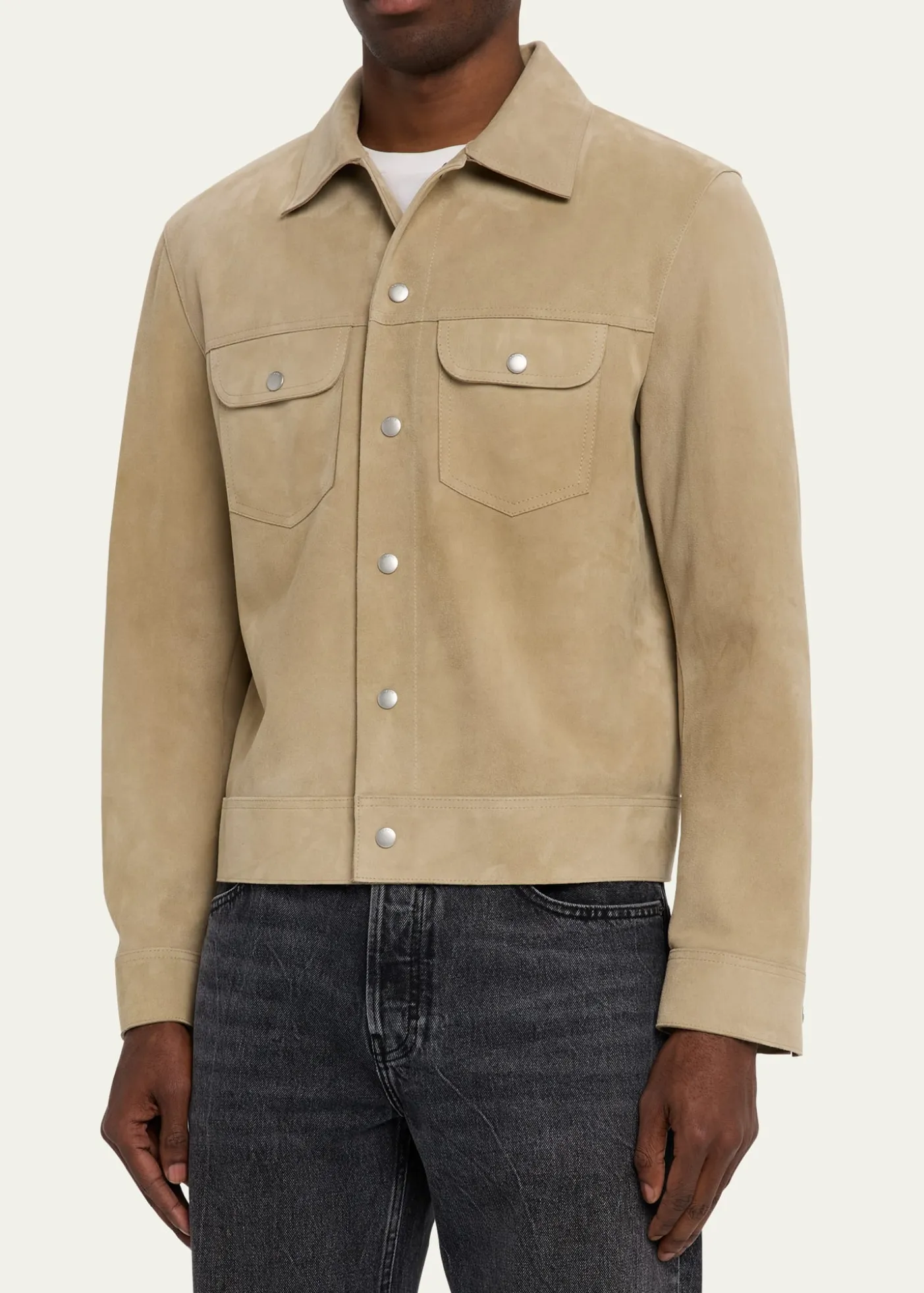FRAMEMen's Suede Trucker Jacket
