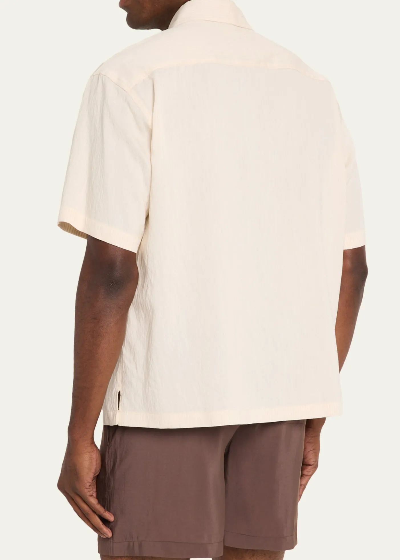 FRAMEMen's Viscose Blend Pocket Short-Sleeve Shirt