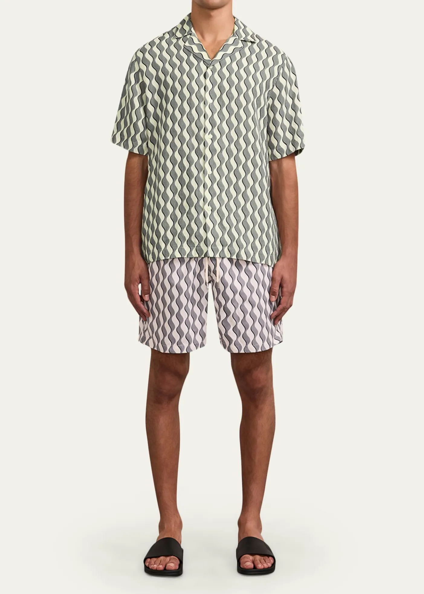Frescobol CariocaRoberto Geometric Linen Button-Down Shirt