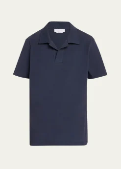 Gabriela HearstMen's Jaime Cotton Jersey Polo Shirt