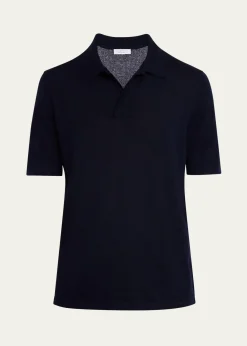 Gabriela HearstMen's Stendhal Cashmere Knit Polo Shirt
