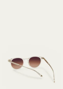Garrett LeightMen's Clune Sun Keyhole-Bridge Round Sunglasses
