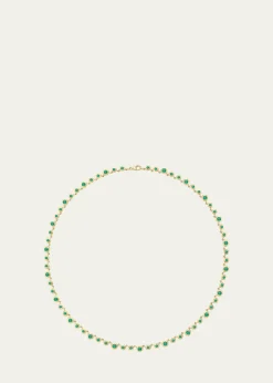Gemella Jewels18K Yellow Gold Emerald Tennis Necklace