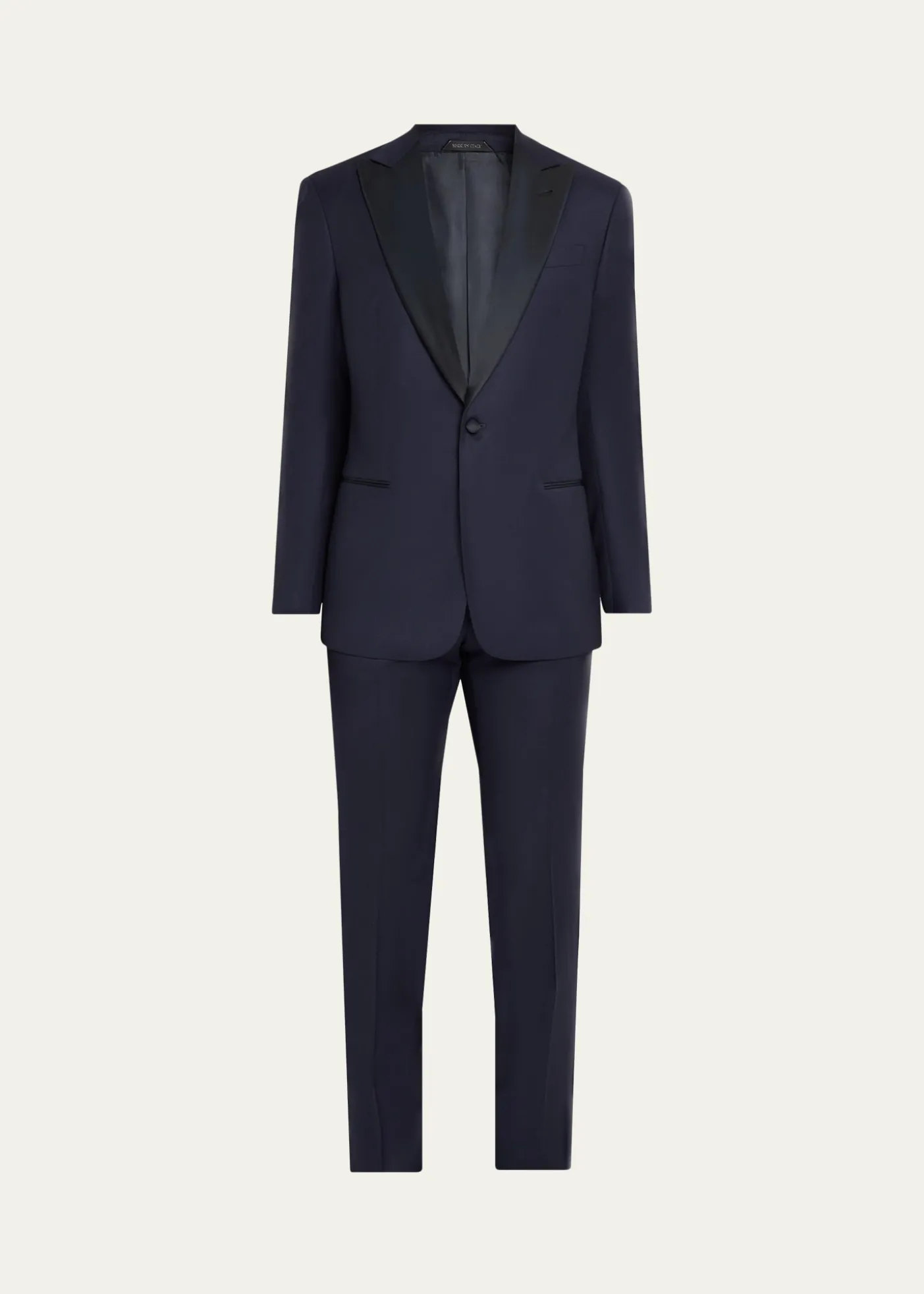 Giorgio ArmaniMen's Soft Woven Satin-Trim Single-Breasted Suit