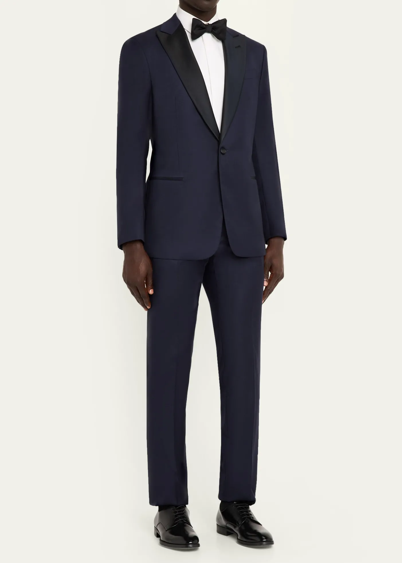 Giorgio ArmaniMen's Soft Woven Satin-Trim Single-Breasted Suit