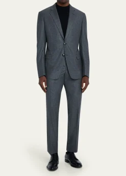 Giorgio ArmaniMen's Wool Micro-Houndstooth Two-Piece Suit