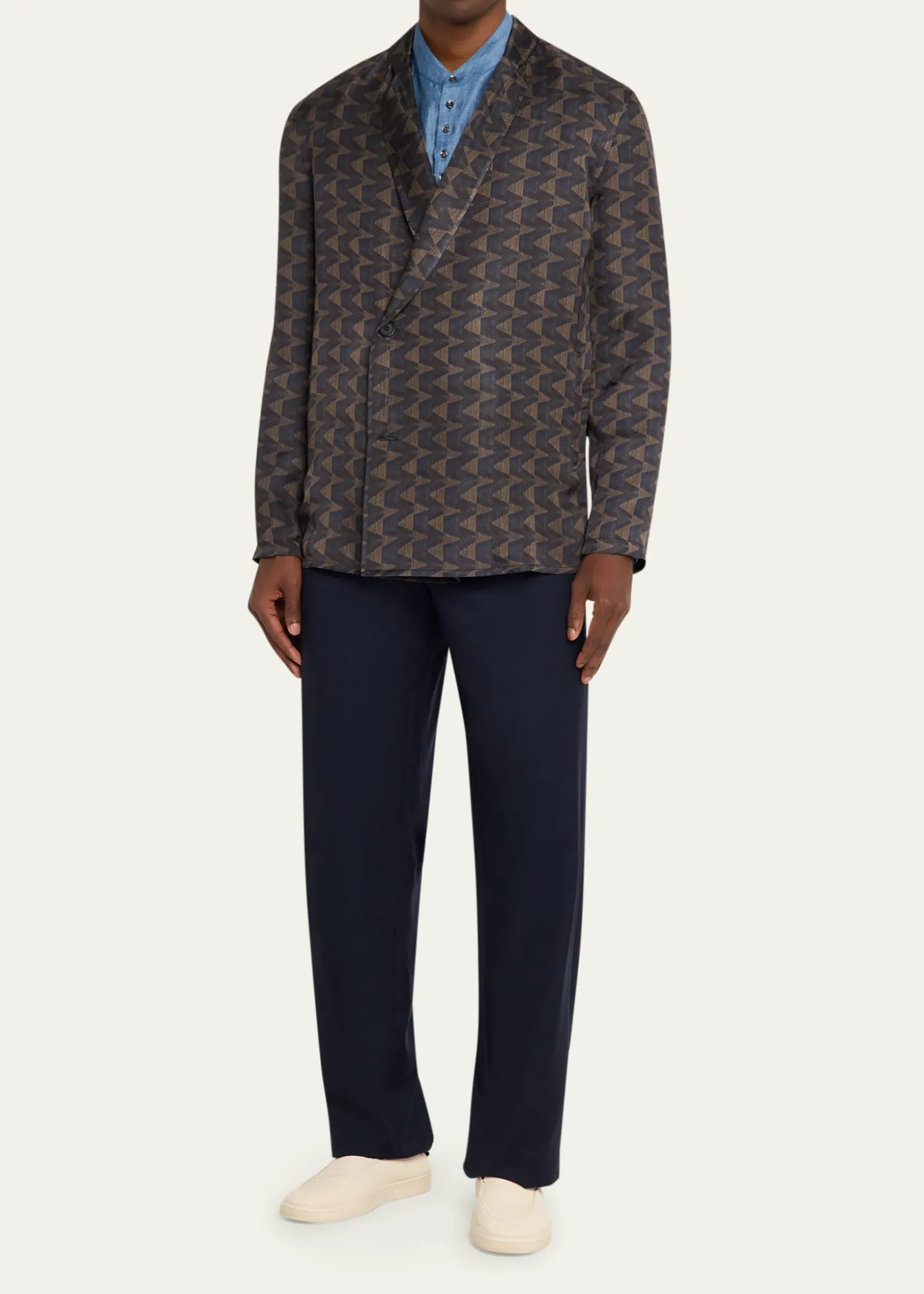 Giorgio ArmaniGeometric Single-Breasted Jacket