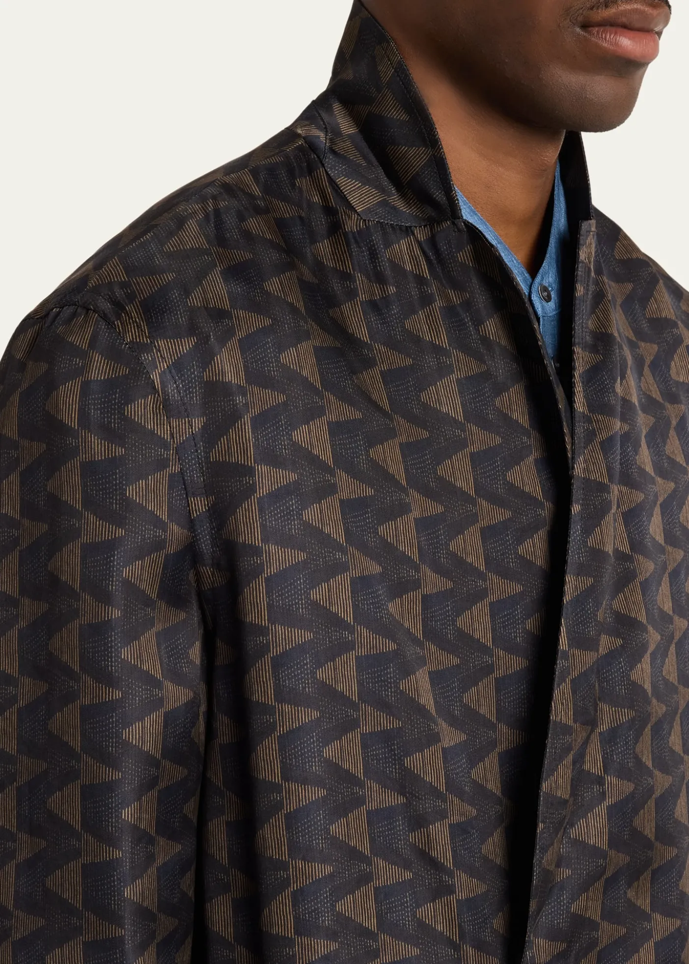 Giorgio ArmaniGeometric Single-Breasted Jacket