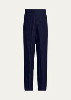 Giorgio ArmaniMen's Crinkled Viscose Trousers